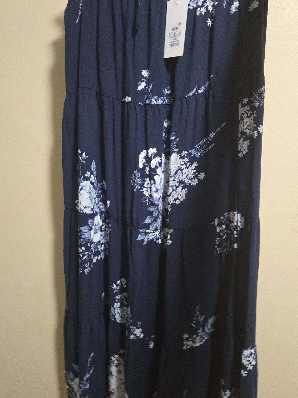 Urban Planet Navy Maxi Skirt with White Floral Print